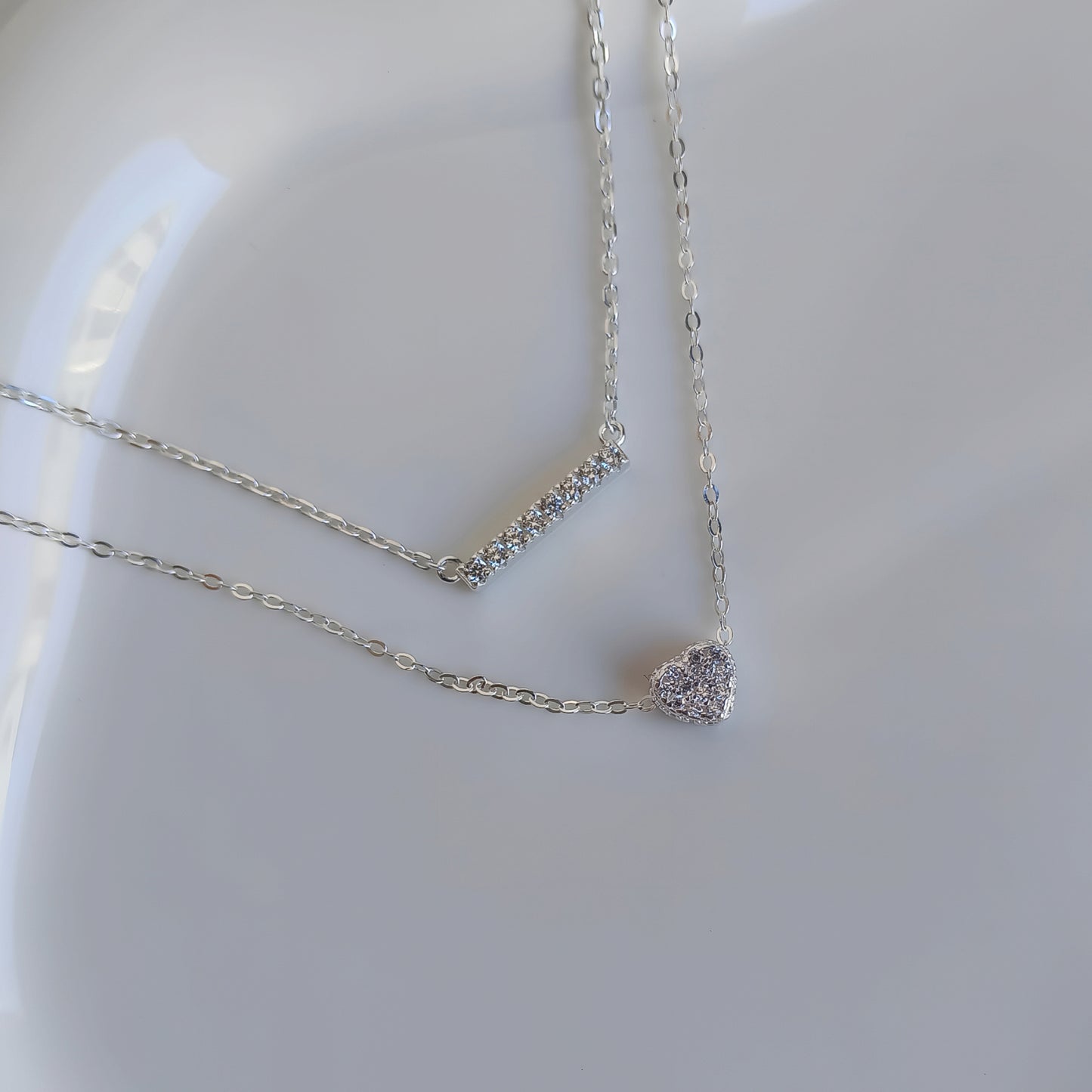 Collar Corazón brillante - Plata 925 y circones