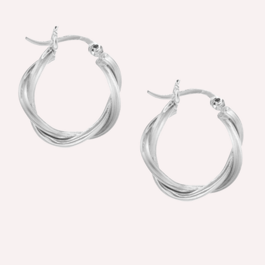 Argollas trenzadas - Plata 925