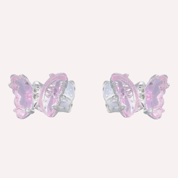 Aros Mariposa Rose - Plata 925