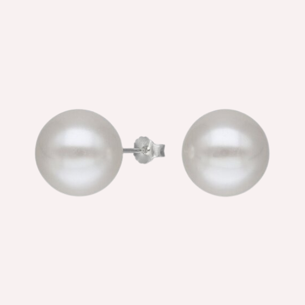 Aros Perla 12mm -  Plata 925
