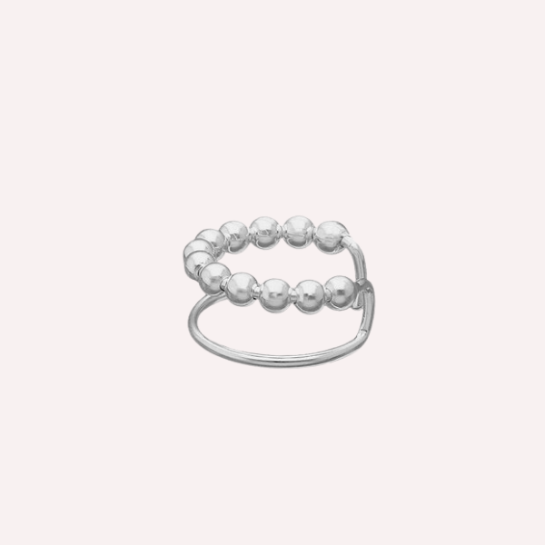 Earcuff doble con esferas - Plata 925