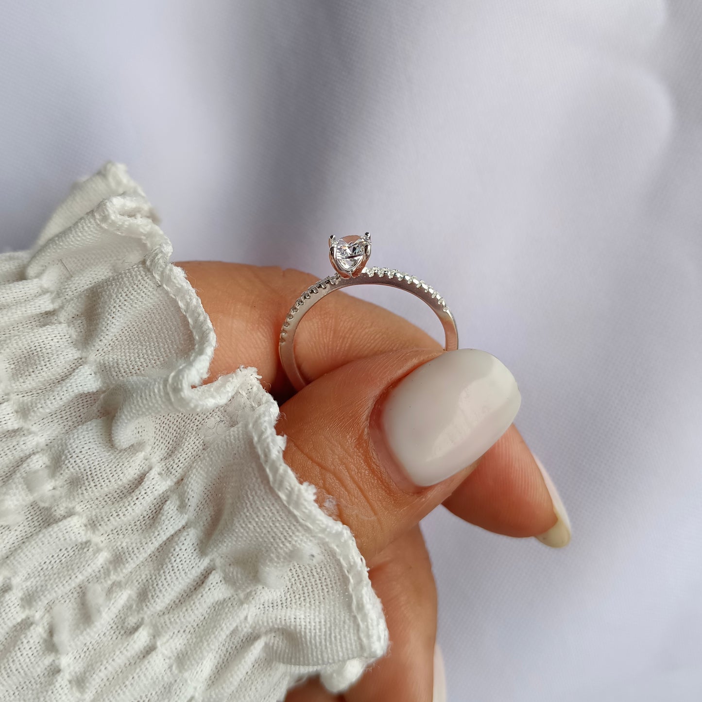 Anillo Circón Solitario - Plata 925