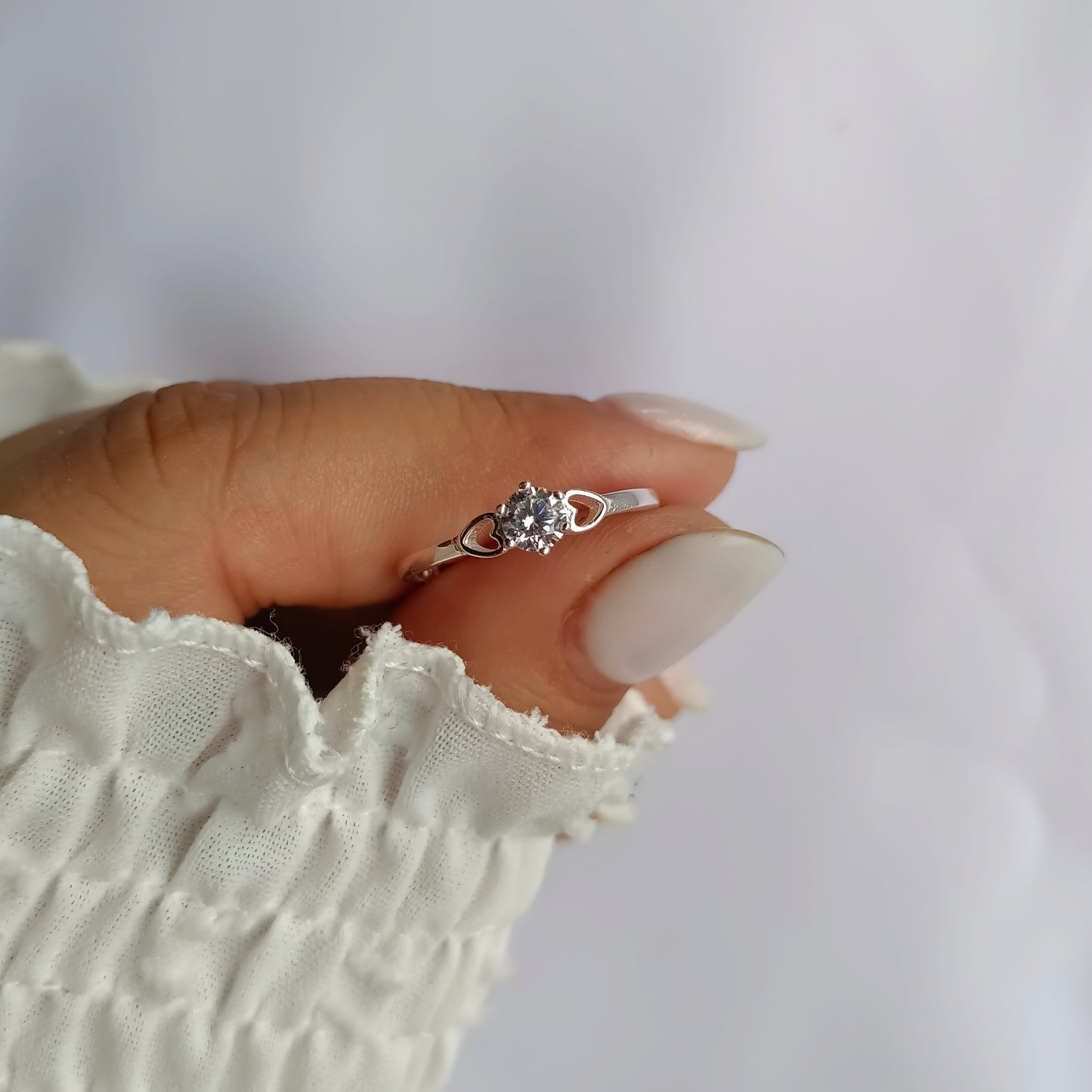 Anillo doble Corazón con Circón - Plata 925