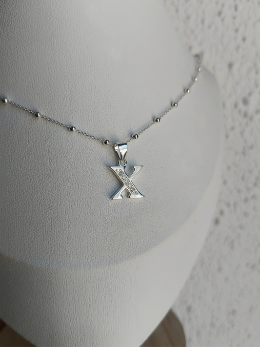 Collar Inicial X - Plata 925 con circones