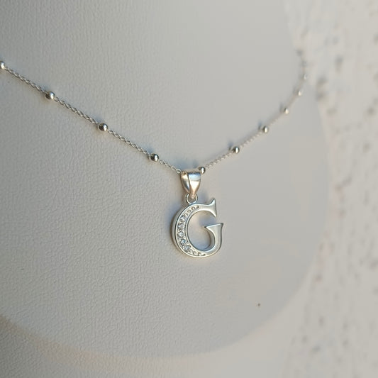 Collar Inicial G - Plata 925 con circones