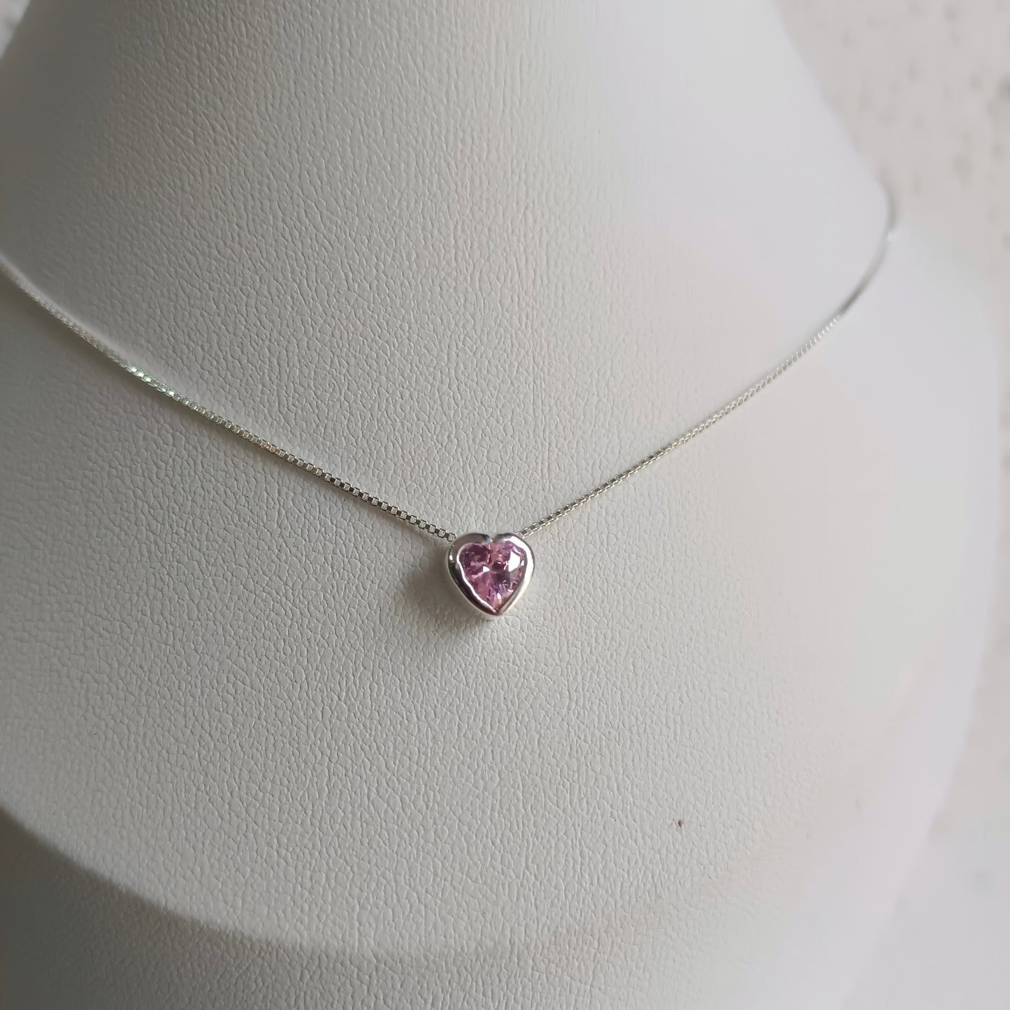 Punto de Luz Corazón Rosa - Plata 925
