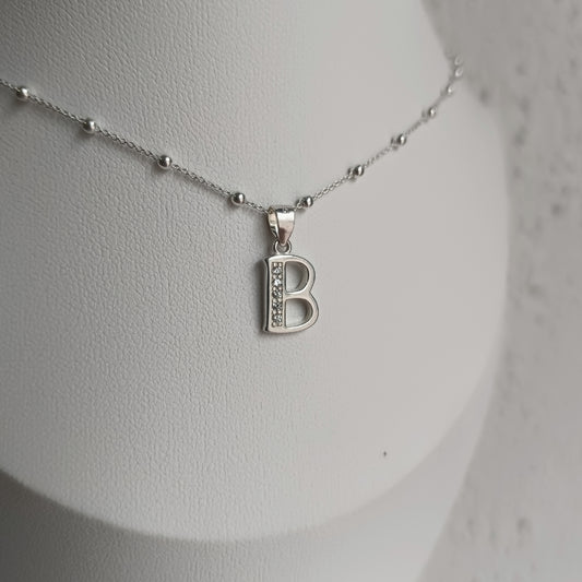 Collar Inicial B - Plata 925 con circones