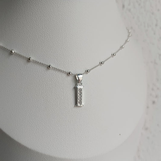 Collar Inicial I - Plata 925 y circones