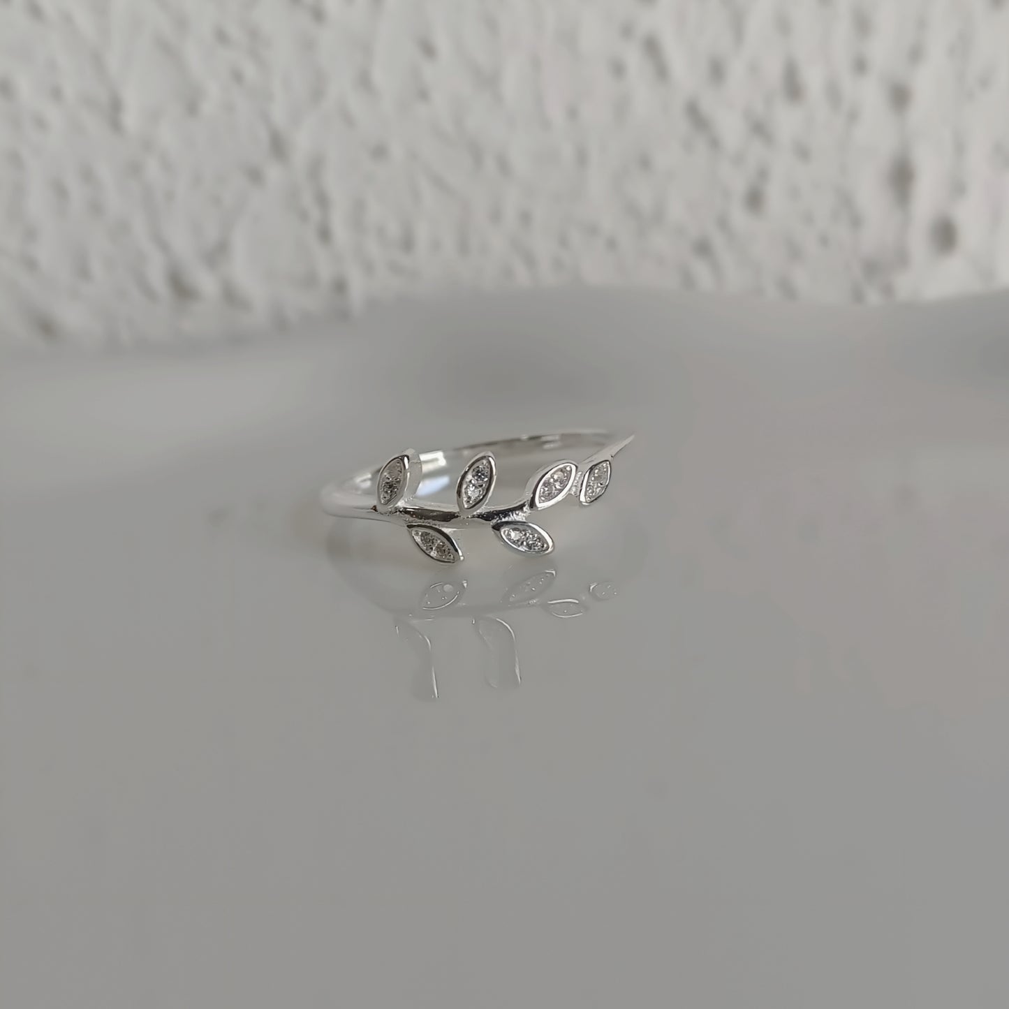 Anillo espigas brillantes - Plata 925