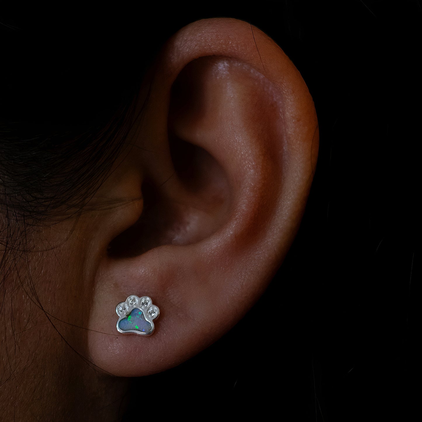 Aros Huella Ópalo - Plata 925
