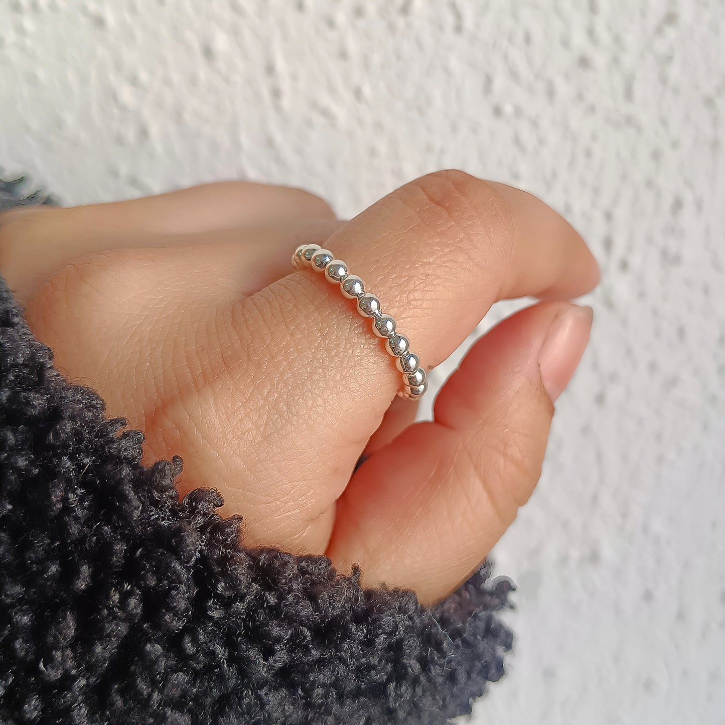 Anillo esferas antiestrés - Plata 925