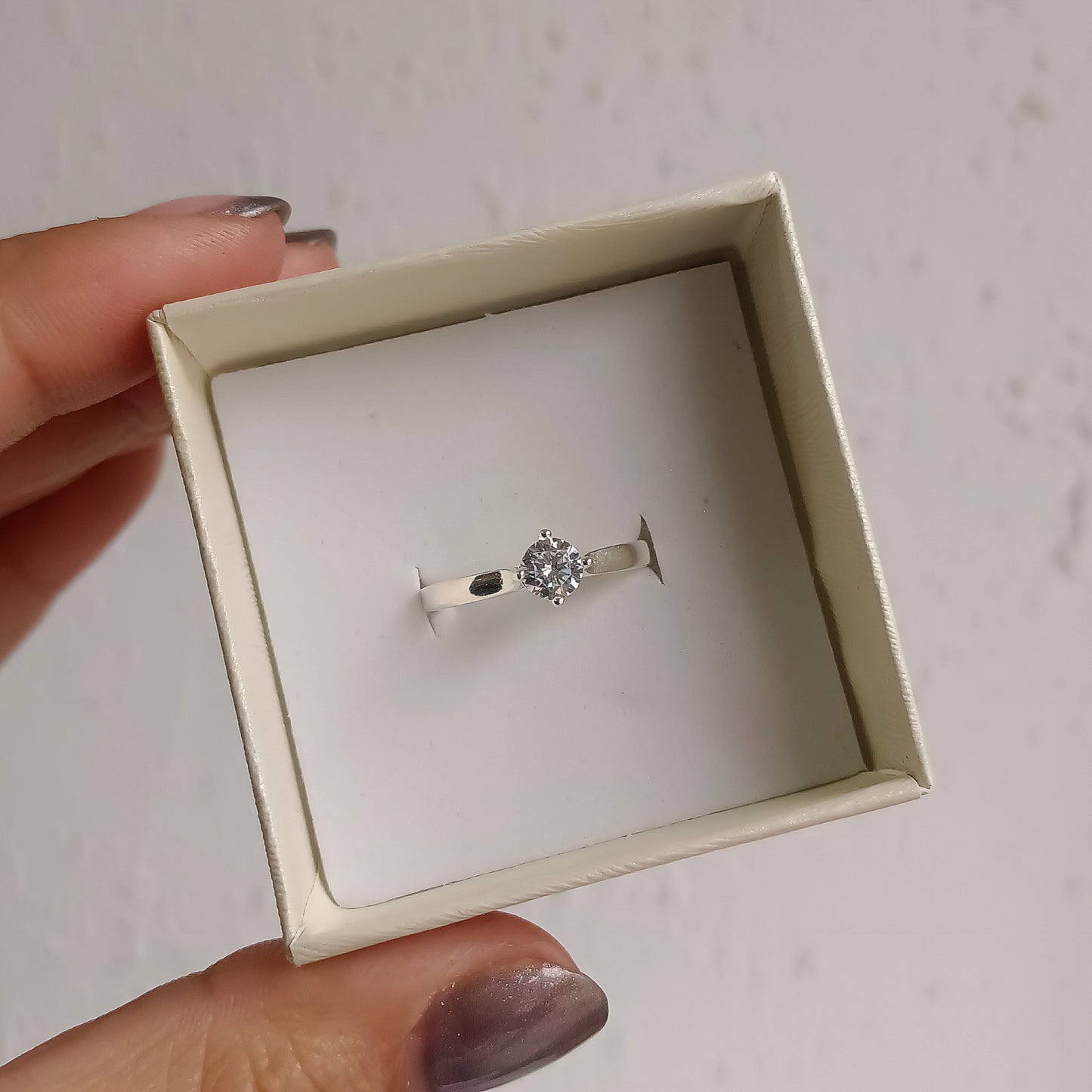 Anillo solitario circón - Plata 925