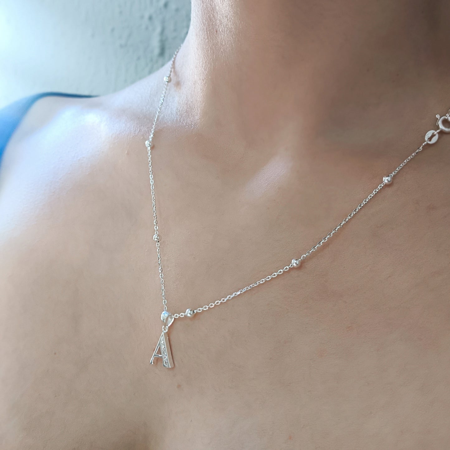 Collar Inicial A - Plata 925 con circones