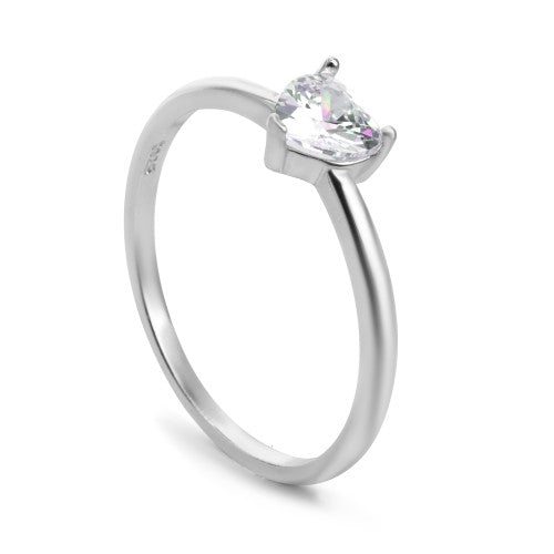 Anillo Corazón Shiny – Plata 925 con Circón