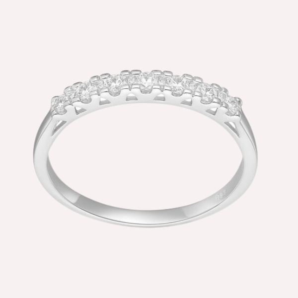 Anillo cintillo circones - Plata 925