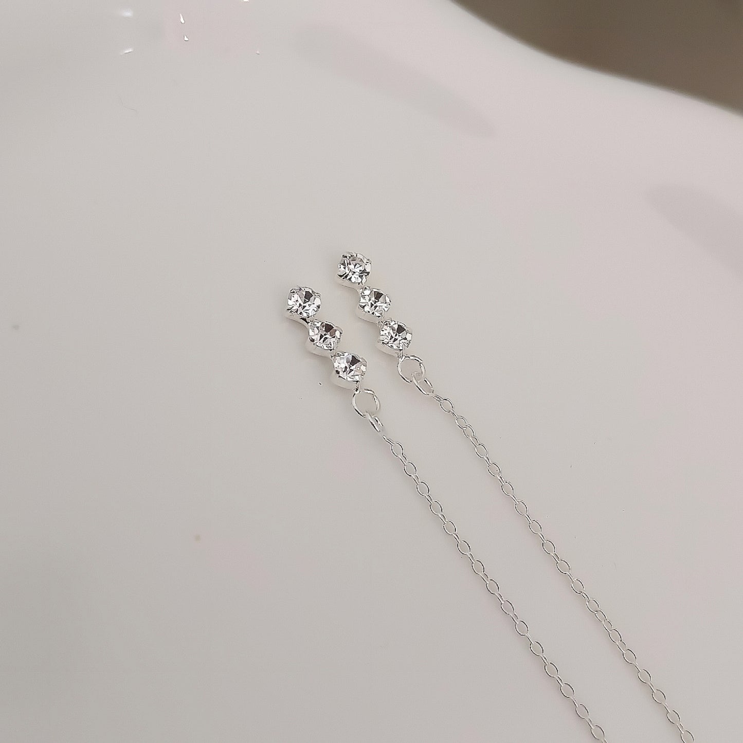 Aros pasadores trío bright - Plata 925