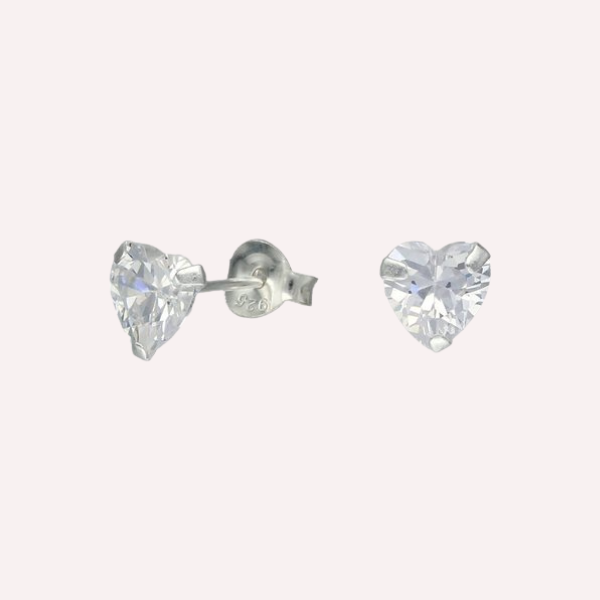 Aros Corazón circon - Plata 925