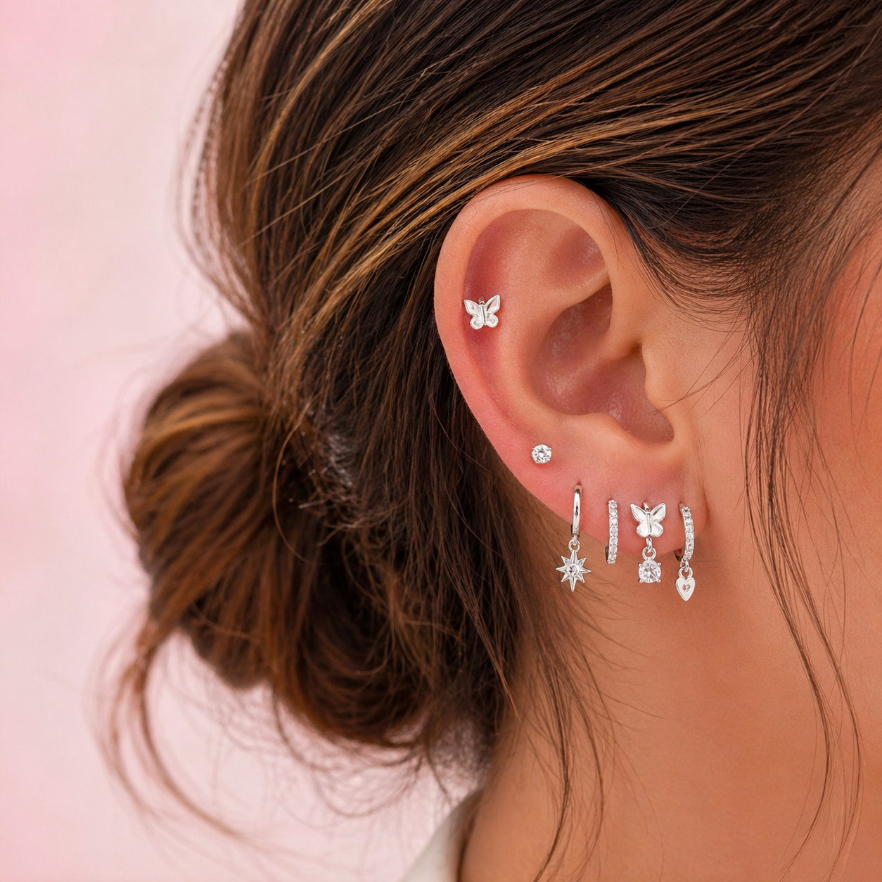 Piercings para nariz y oreja - Plata 925
