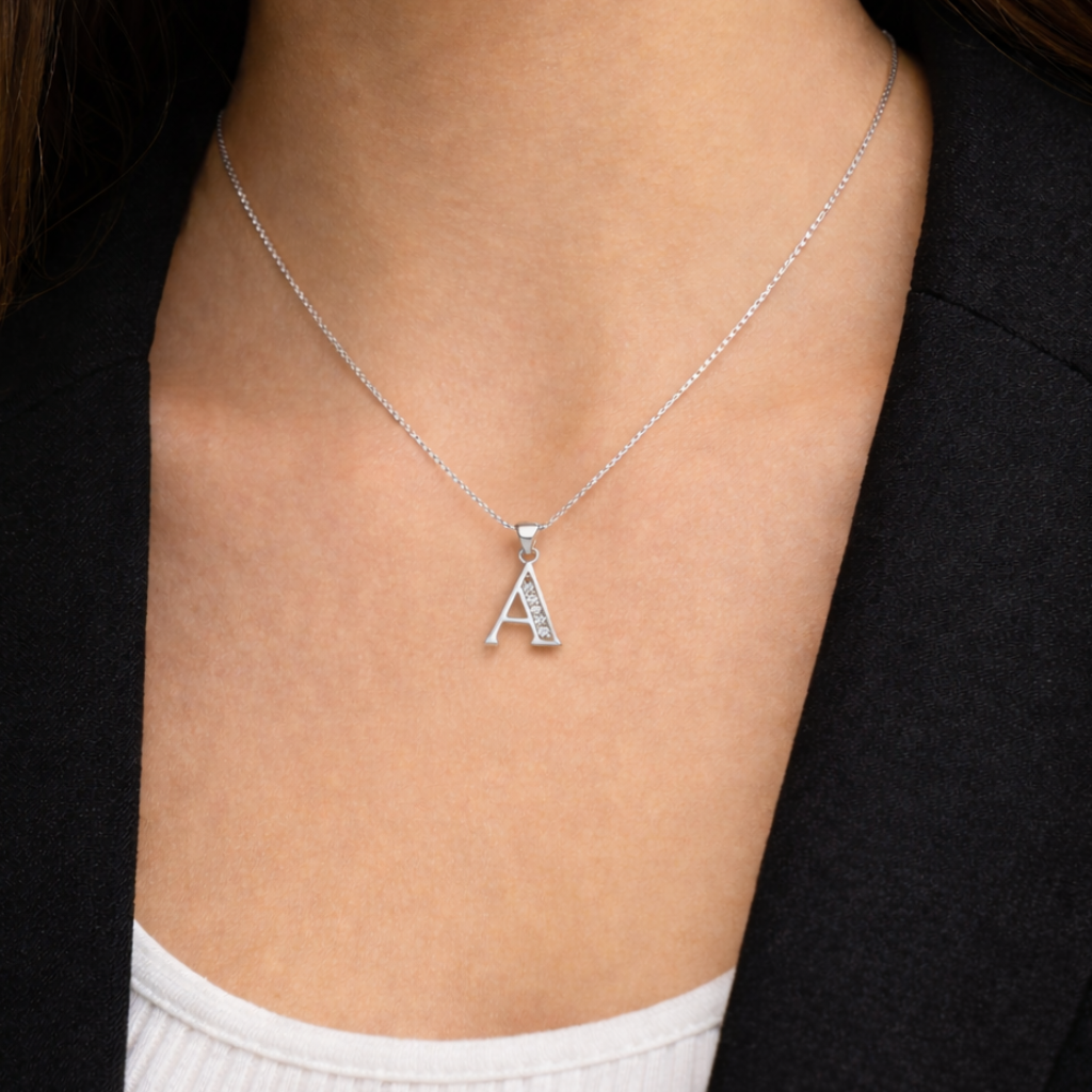 Collar Inicial A - Plata 925 con circones