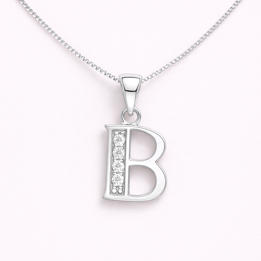 Collar Inicial B - Plata 925 con circones