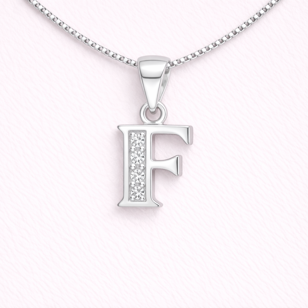 Collar Inicial F - Plata 925 con circones