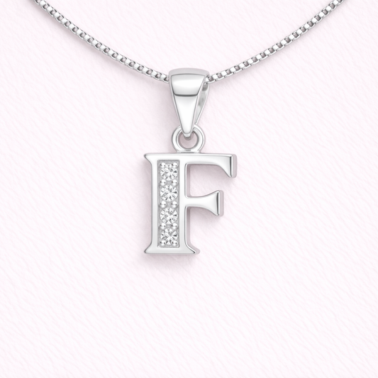 Collar Inicial F - Plata 925 con circones