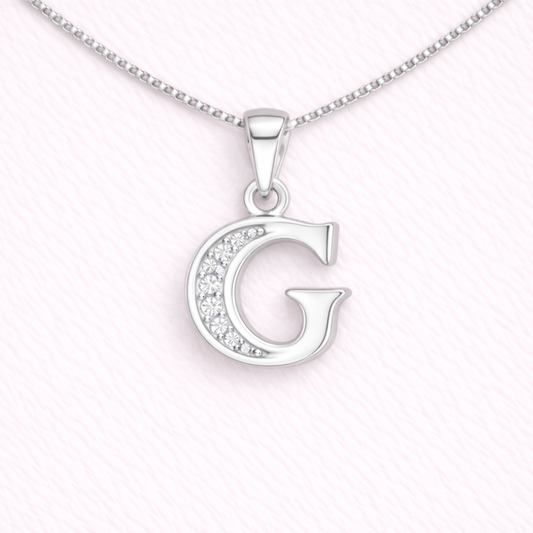 Collar Inicial G - Plata 925 con circones