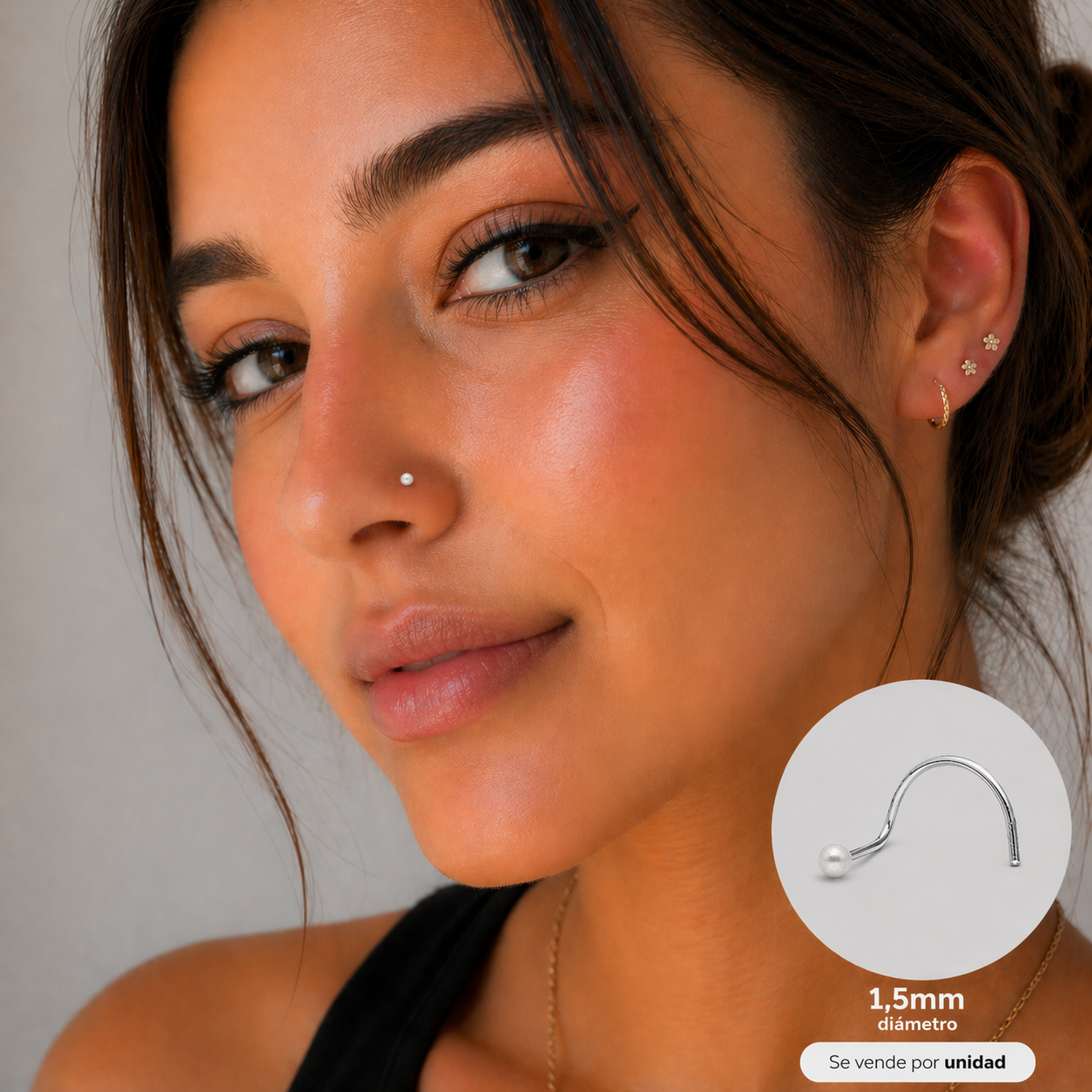 Piercing Nostril Perla - Plata 925