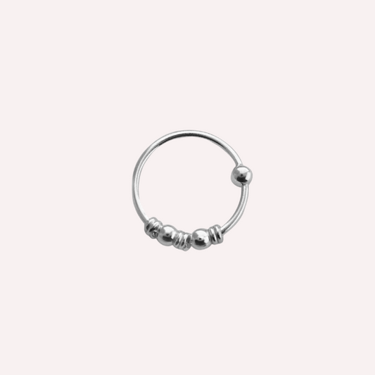 Piercing argolla Bali esferas - Plata 925