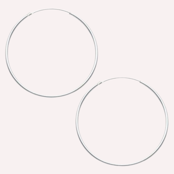 Argollas clasicas 40 mm - Plata 925