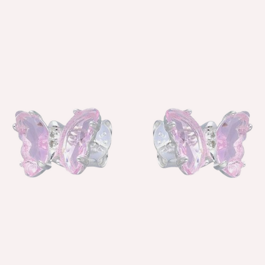 Aros Mariposa Rose - Plata 925