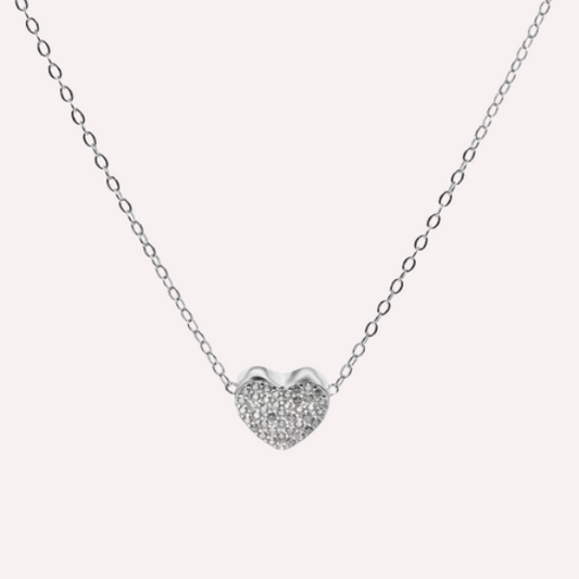 Collar Corazón brillante - Plata 925 y circones