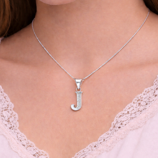Collar Inicial J - Plata 925