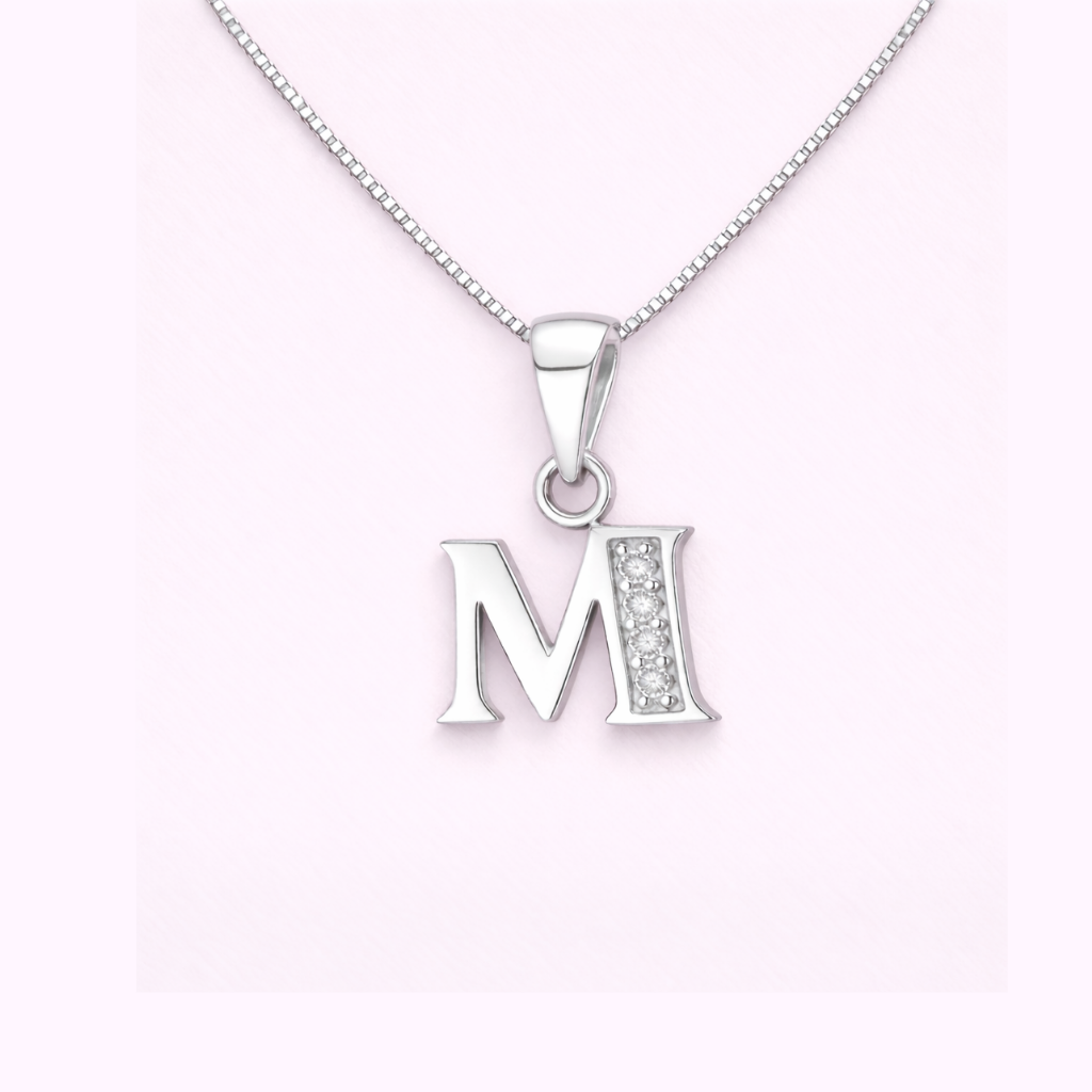 Collar Inicial M - Plata 925 con circones