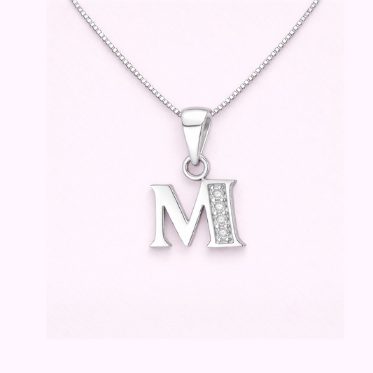 Collar Inicial M - Plata 925 con circones