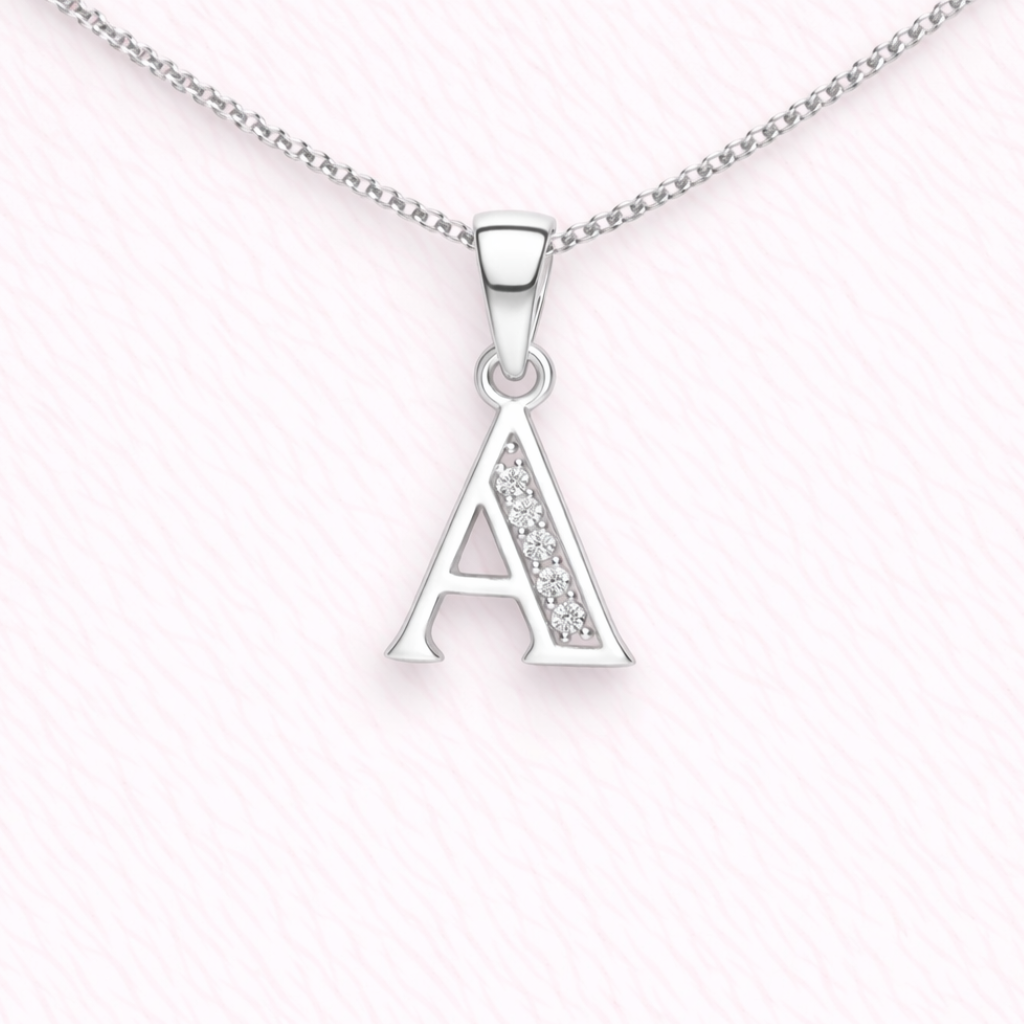 Collar Inicial A - Plata 925 con circones
