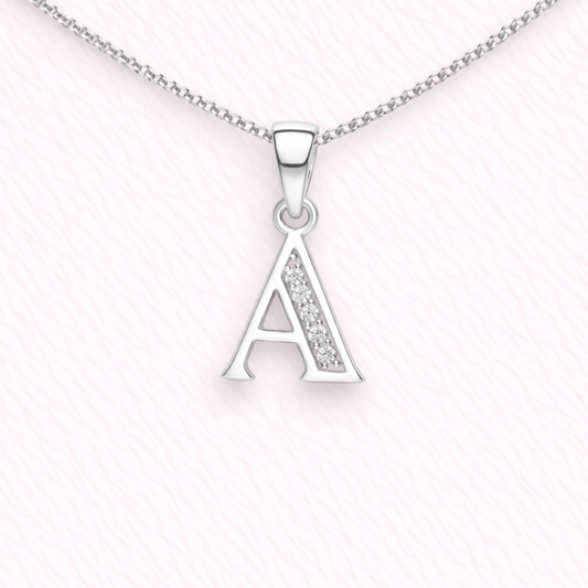 Collar Inicial A - Plata 925 con circones
