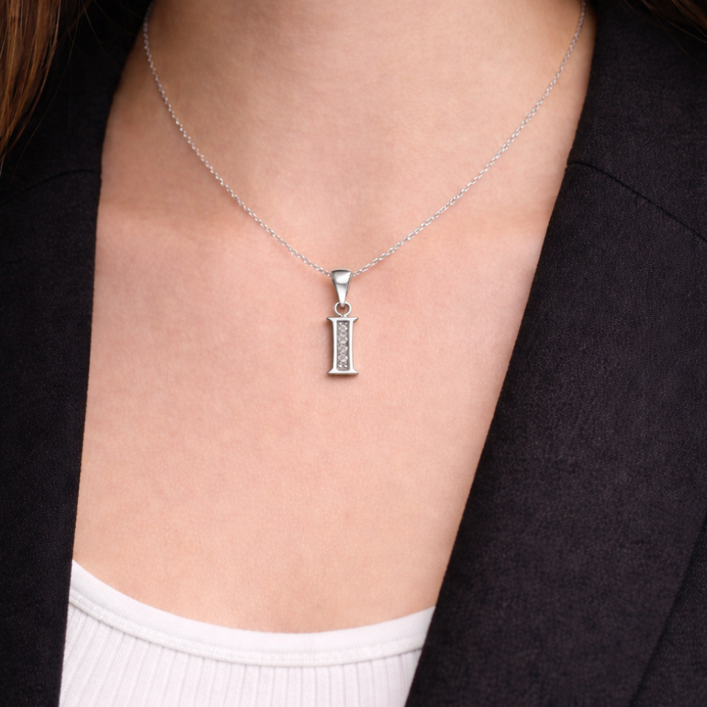 Collar Inicial I - Plata 925 y circones
