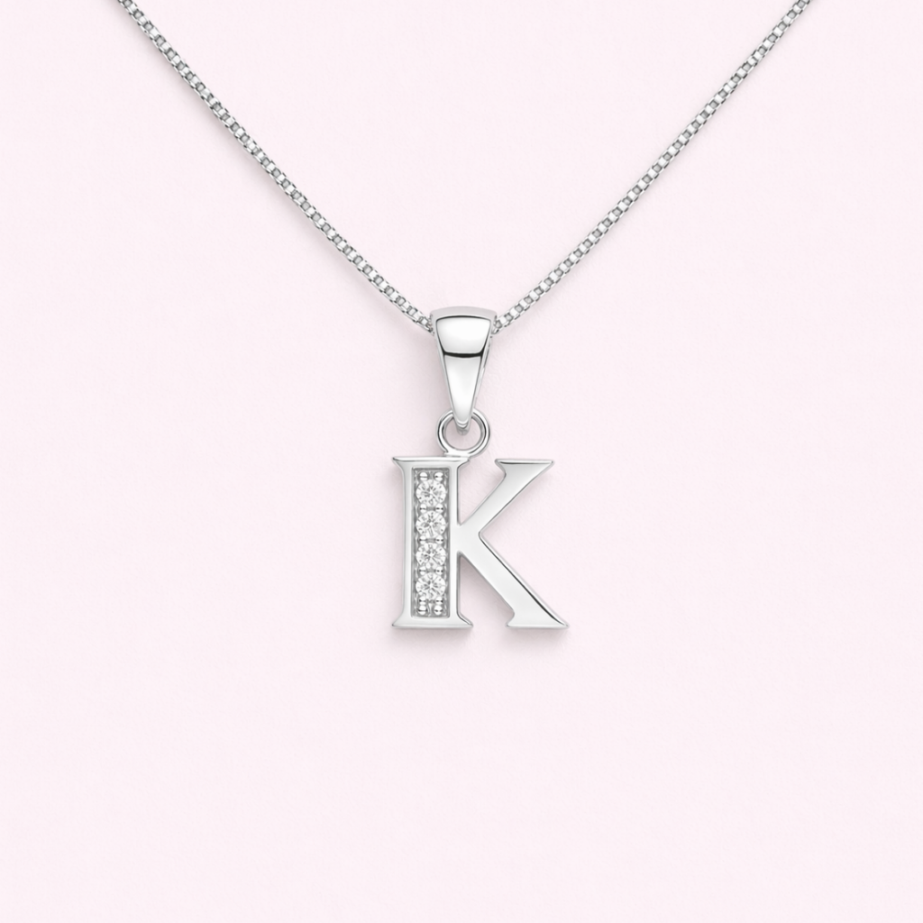 Collar Inicial K - Plata 925