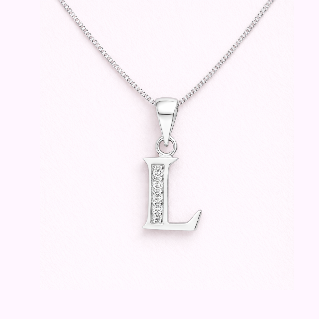 Collar Inicial L - Plata 925 con circones
