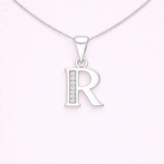 Collar Inicial R - Plata 925