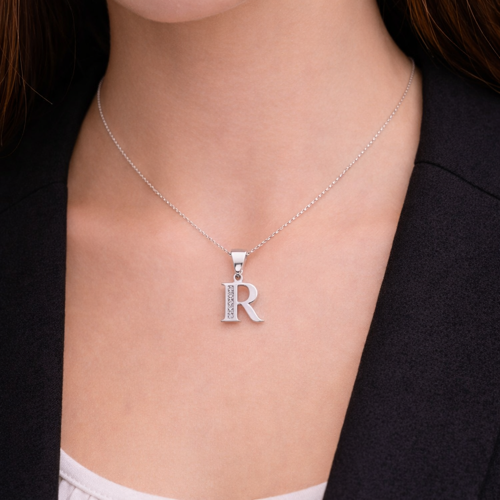 Collar Inicial R - Plata 925