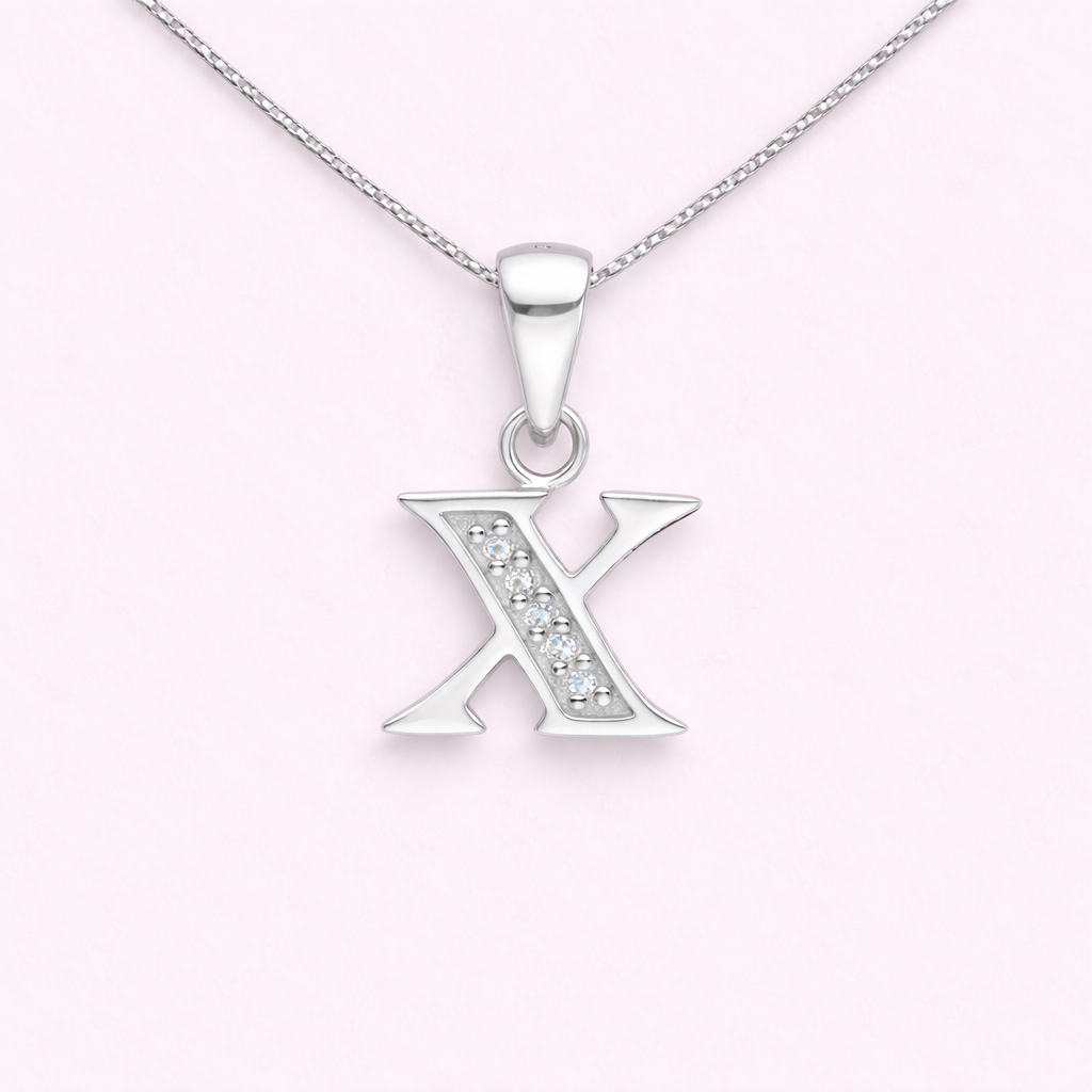 Collar Inicial X - Plata 925 con circones