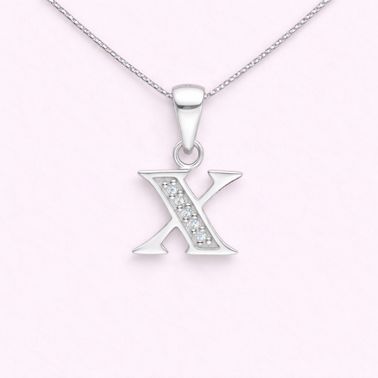 Collar Inicial X - Plata 925 con circones