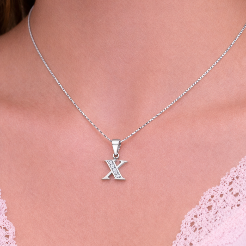 Collar Inicial X - Plata 925 con circones