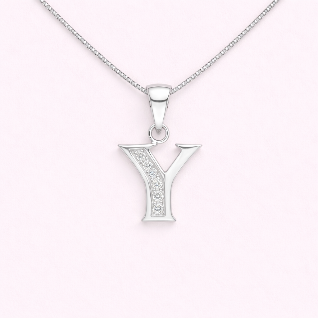 Collar Inicial Y - Plata 925 y circones