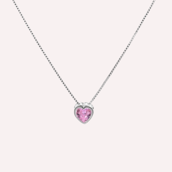 Punto de Luz Corazón Rosa - Plata 925