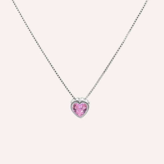 Punto de Luz Corazón Rosa - Plata 925