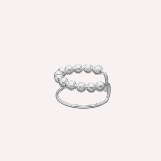 Earcuff doble con esferas - Plata 925
