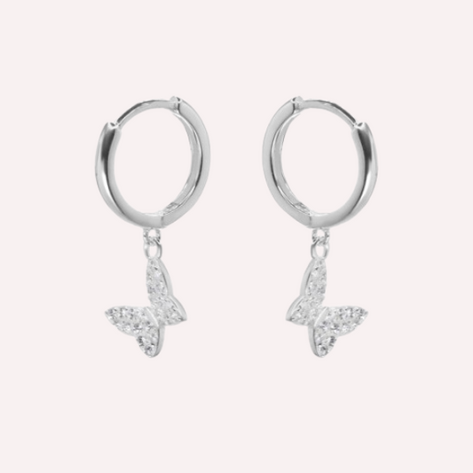 Argollas Huggies Mariposa - Plata 925